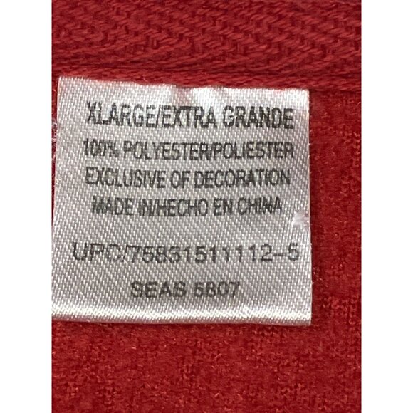 Peanuts Snoopy Red Fleece Pullover Sweatshirt XLarge Vintage - Picture 5 of 6